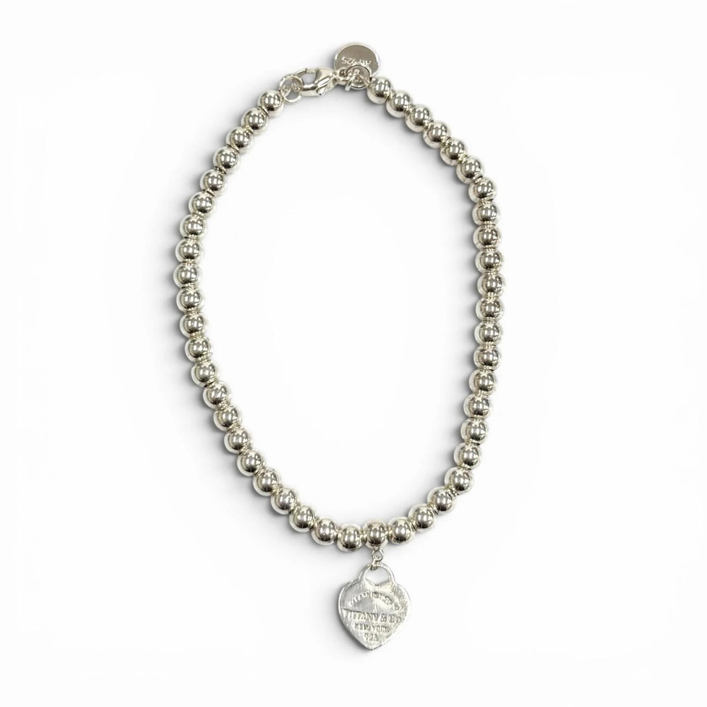 TIFFANY Blue Heart Charm Bracelet - Picture 3 of 8